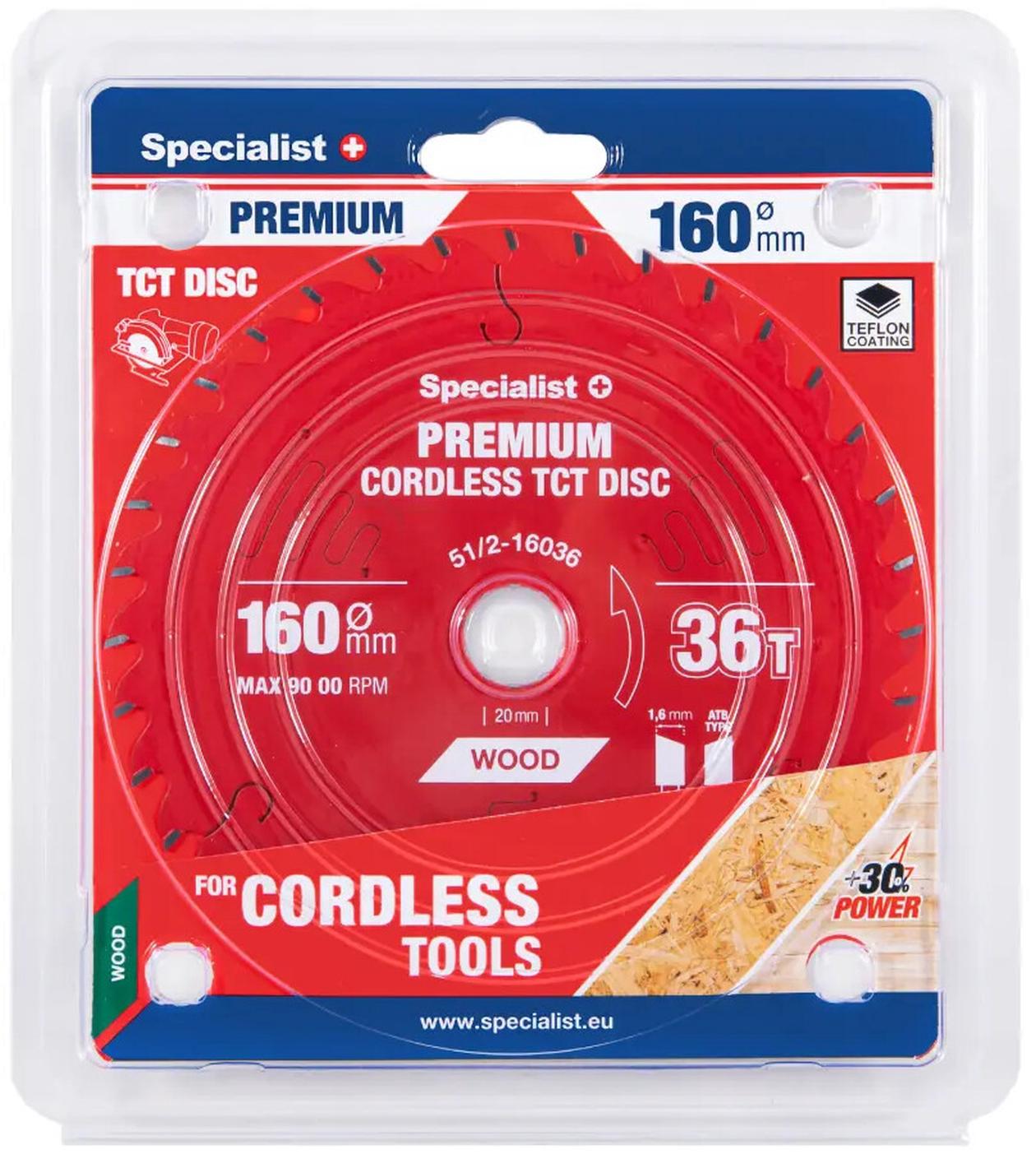Medžio pjovimo diskas SPECIALIST+ Premium, 216 x 2,0 x 30 mm, 24 dantų, 5°, TCT