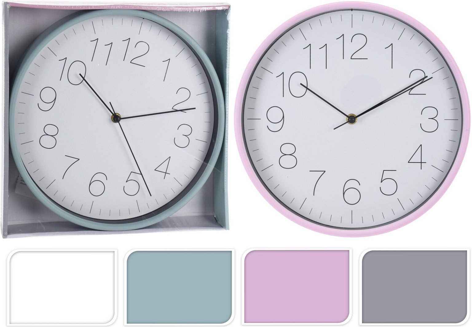 Sieninis laikrodis, įv. spalvų, ø 30 cm