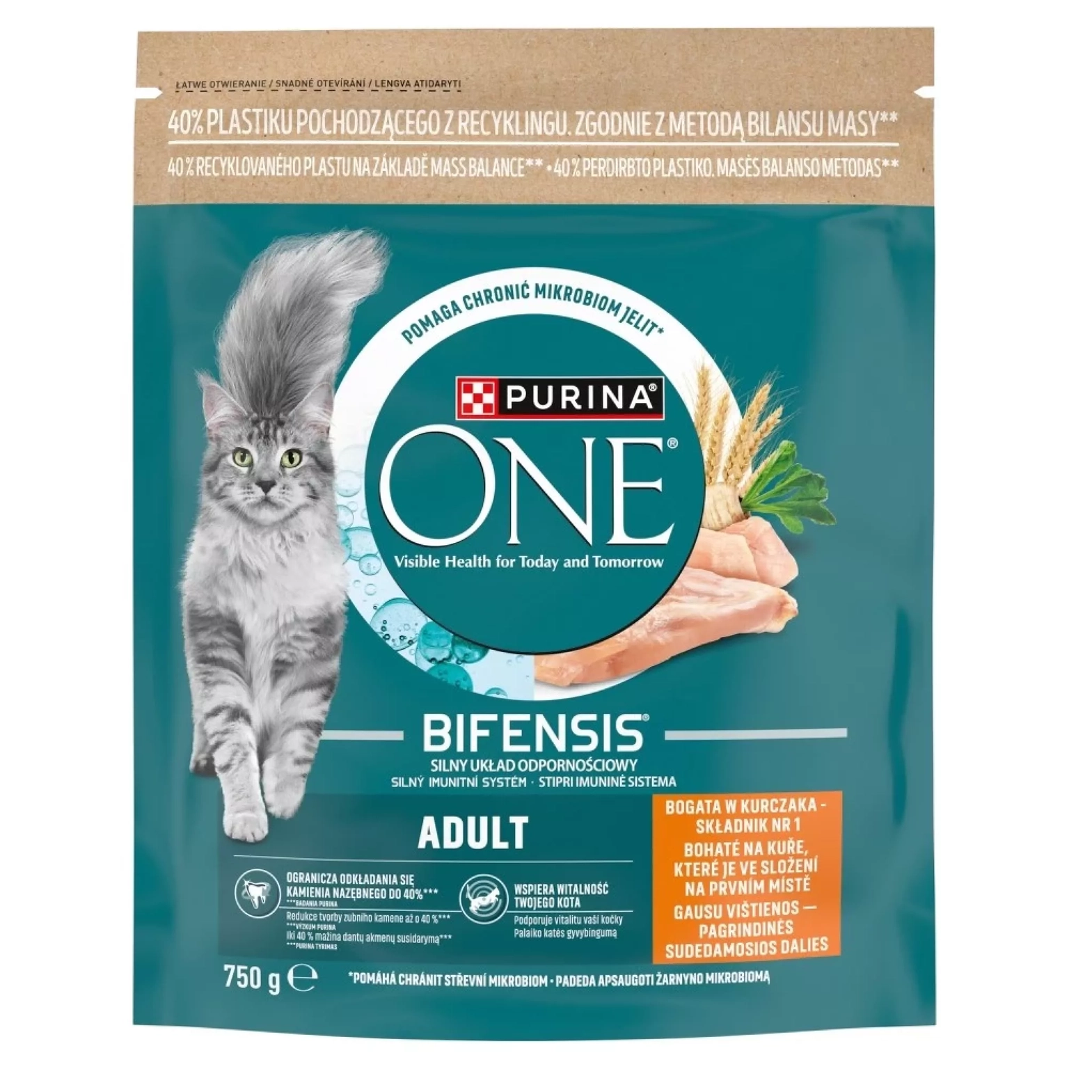 Sausas kačių ėdalas ONE Adult, su vištiena, 750 g-0