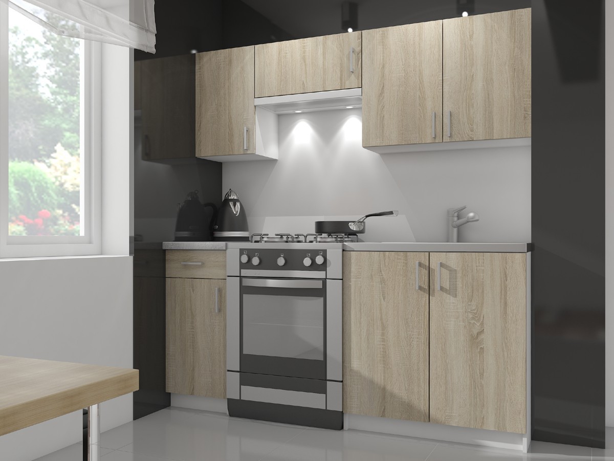 Pakabinama virtuvinė spintelė LIMA D2 H720, balta/ąžuolo - 6