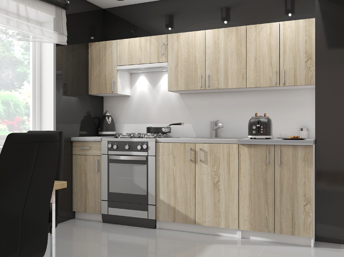 Pakabinama virtuvinė spintelė LIMA D2 H720, balta/ąžuolo - 5