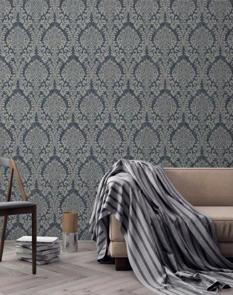 Viniliniai tapetai flizelino pagrindu GRANDECO CHENILLE A50101, 0,53 x 10,05 m-1