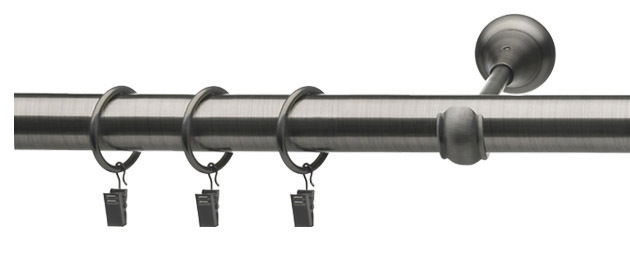 Karnizo užbaigimas STYLUS PARIA, metalinis, sidabro sp., Ø 25 mm, 2 vnt. - 2