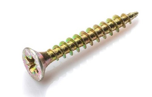 Medsraigčiai, geltonai cinkuoti PZ, 6,0 x 150/75 mm, 50 vnt.
