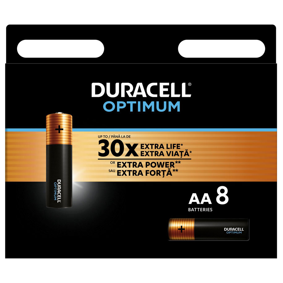 Elementai DURACELL OPTIMUM EXTRA LIFE, AA, 8 vnt - 2