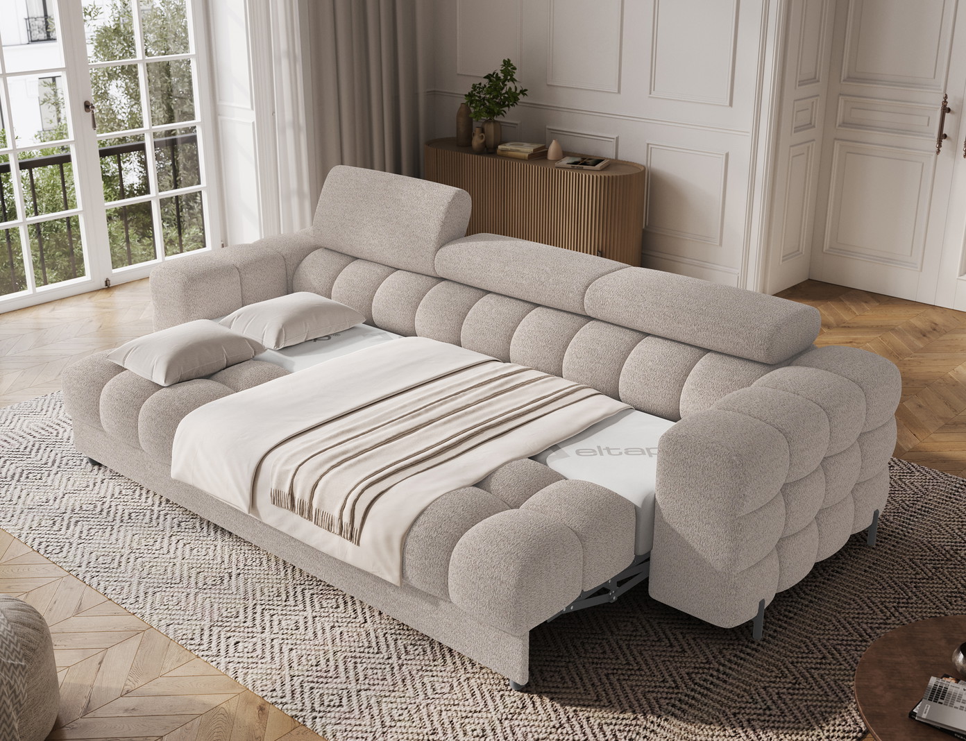 Sofa-lova Festello, rusva sp., 100 x 260 cm x 96 cm - 6