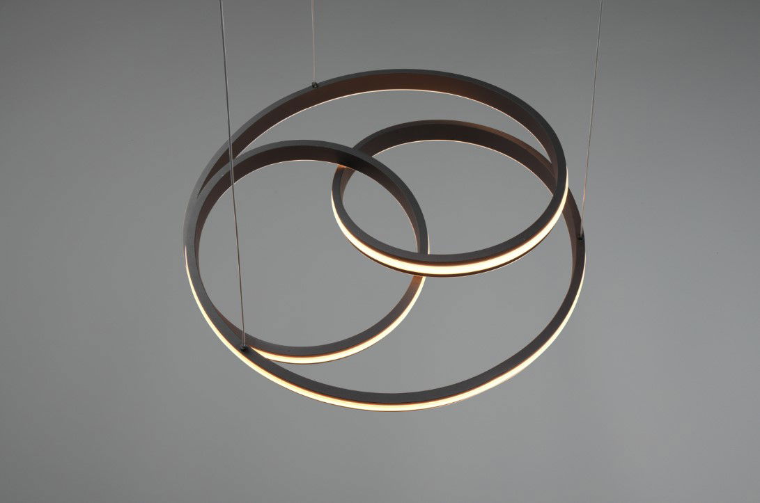 Pakabinamas LED šviestuvas TRIO Nuria,60W, 2300+3000+4000K,7200lm,juodos sp., ø60 x 150 cm-1