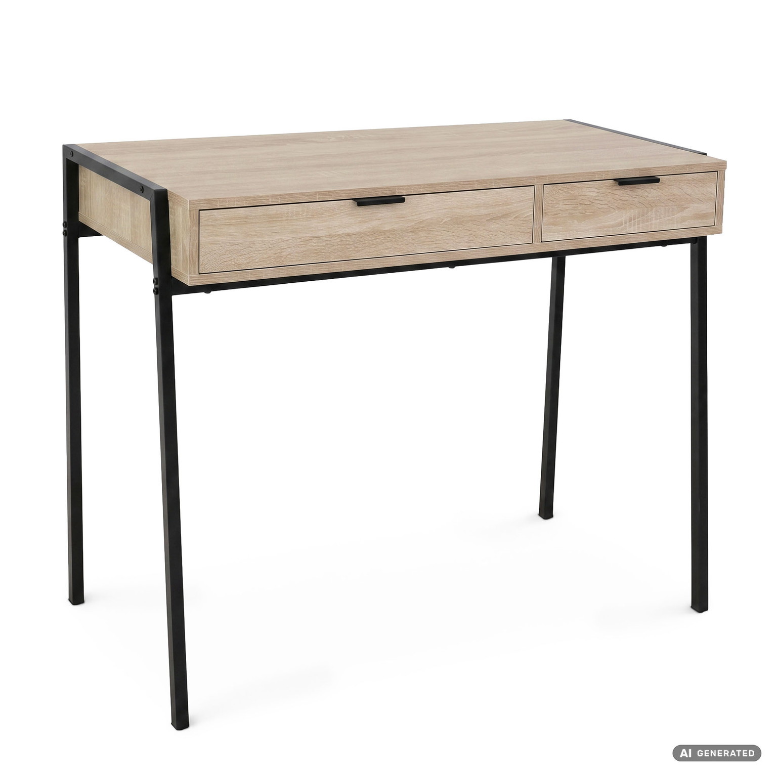 Rašomasis stalas su stalčiais Akord Furniture Factory Zentia, 100 cm x 45 cm, 80.5 cm, juoda sp./sonoma ąžuolo sp. - 1