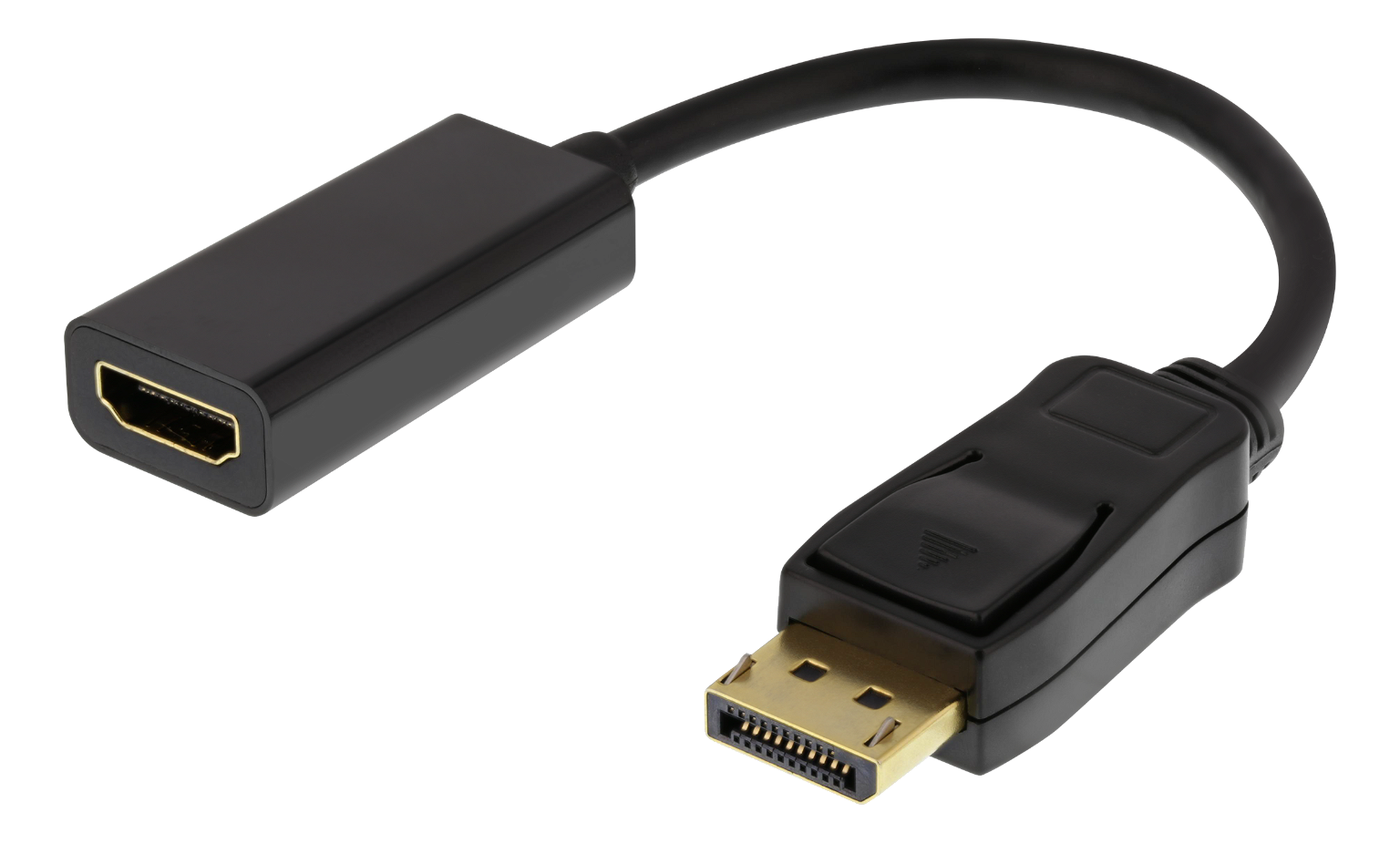 Adapteris DELTACO HDMI - DisplayPort, 4K UHD 60Hz, 0.2m, juodas