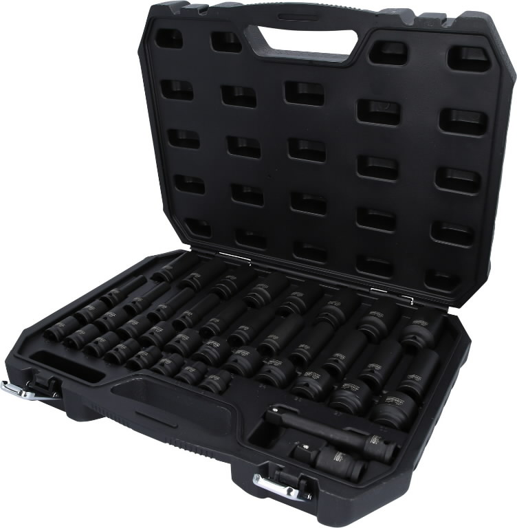 Smūginių galvučių komplektas KS Tools 1/2", ilgos ir trumpos, 9-30mm, 40vnt.