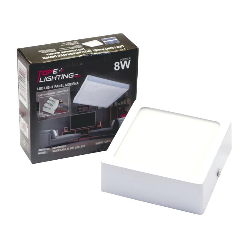 Paviršinė LED panelė TOPE MODENA, IP44, 4000 K, 8 W, 461 lm, baltos sp., 9 x 9 x h3,1 cm - 7