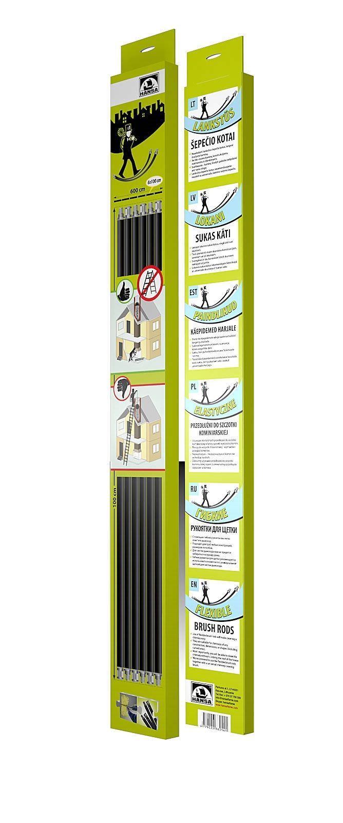 Lankstūs dūmtraukio šepečio kotai, 1 m x 6 vnt.-0