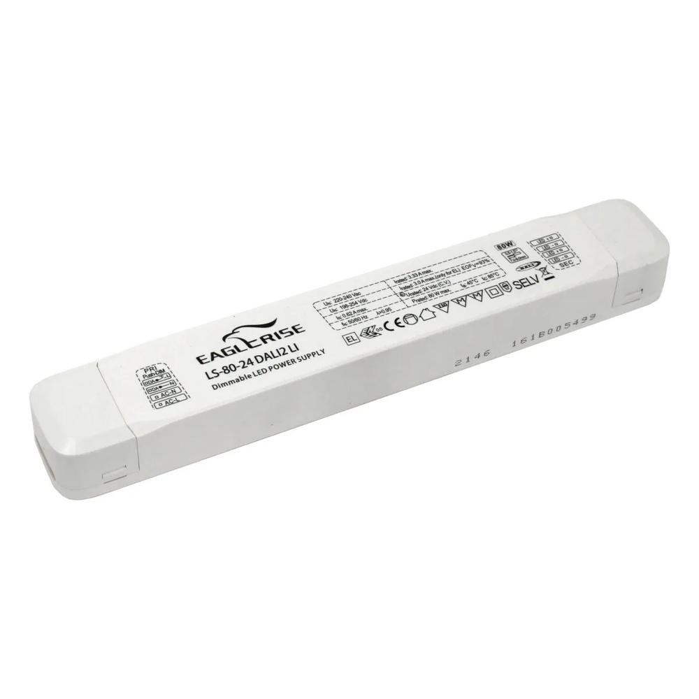 LED transformatorius EUROLIGHT dimeriuojamas IP20 80W  įėjimas AC 176-264V išėjimas DC 24V-0