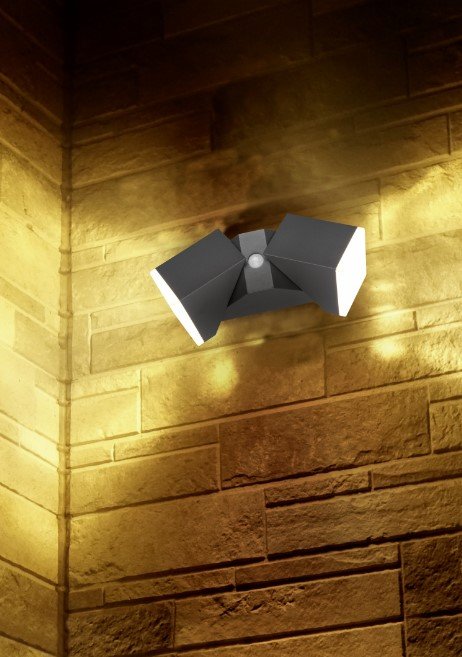 Sieninis LED lauko šviestuvas TRIO Avon, IP54,7W,3000K,2x800lm,su jud., davikliu,antracito sp,h28cm - 4