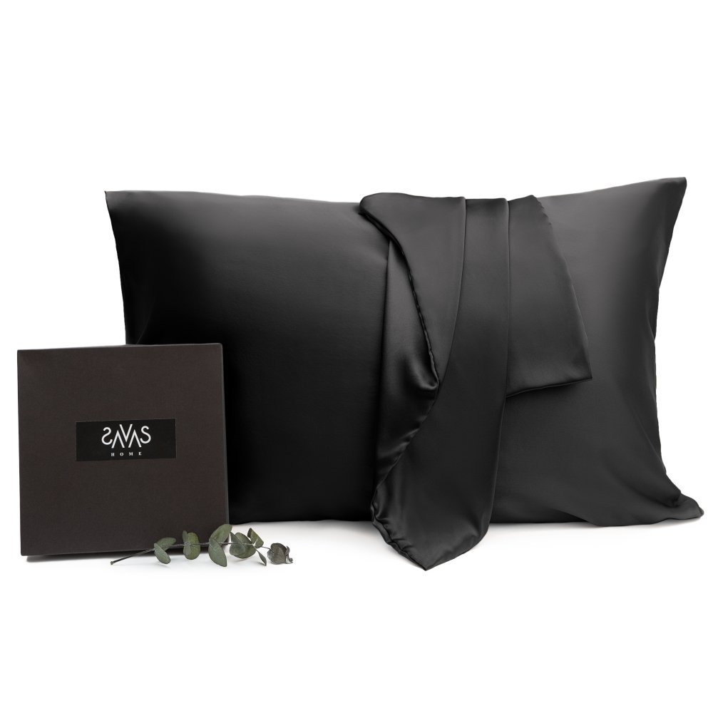 Šilkinis pagalvės užvalkalas SAVAS HOME Onyx, 50 x 70 cm, juodos sp., 100% šilko