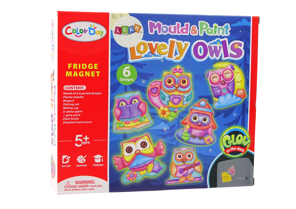 Kūrybinis rinkinys "Lovely Owls" magnetukams iš gipso gaminti - 6