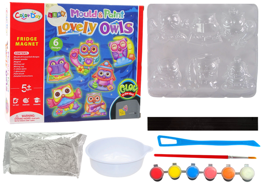 Kūrybinis rinkinys "Lovely Owls" magnetukams iš gipso gaminti - 3