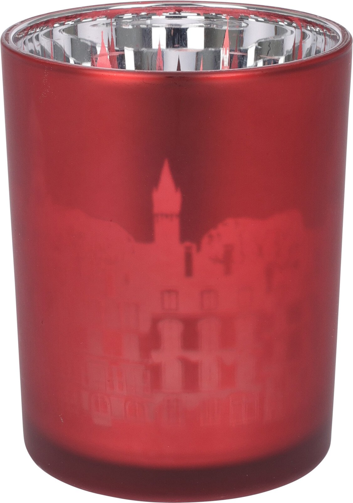 Stiklinė žvakidė RED, raudonos sp., 10 x 12 cm