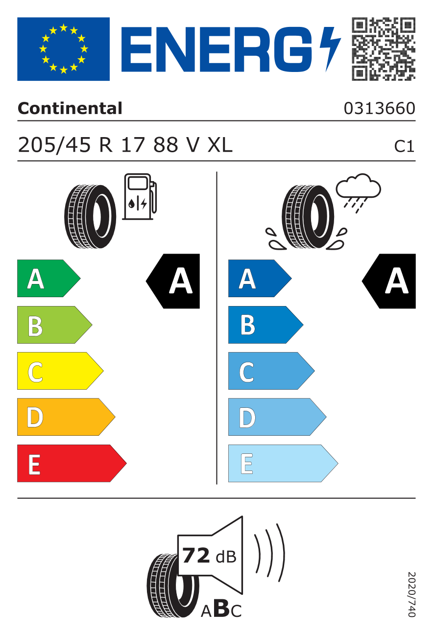 Continental EcoContact 6 205/45 R17 88 V - 2