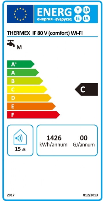 El. vandens šildytuvas THERMEX Comfort Wi-Fi IF80V, 67 l, vert., 0,7/1,3/2,0 kW - 6