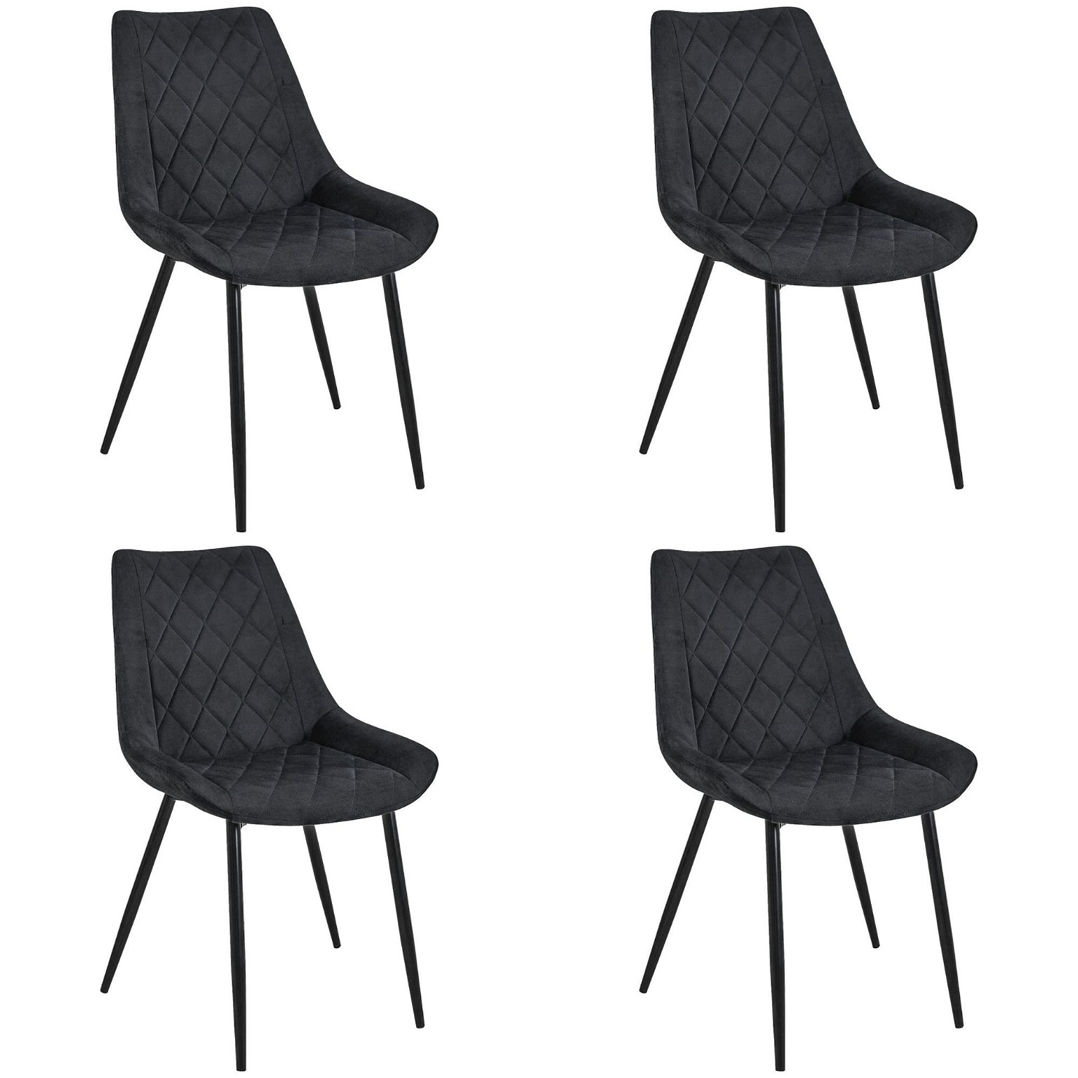 4-ių kėdžių komplektas SJ.0488, juoda