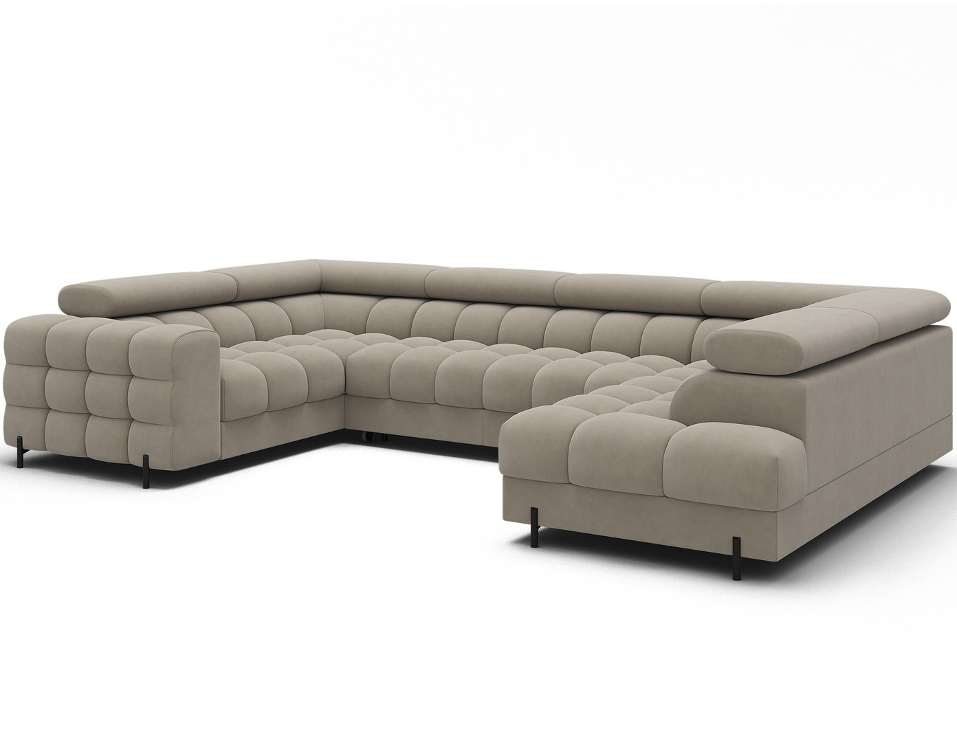 Kampinė sofa Fectory, smėlio sp., 205 x 346 cm x 93 cm - 3
