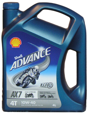 Motociklų variklių alyva SHELL Advance 4T AX7 10W-40, 4L