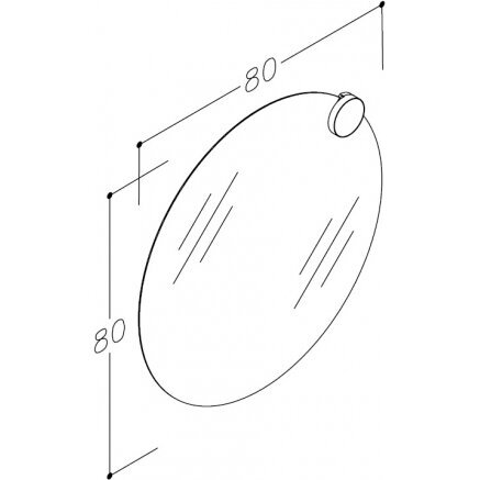 Vonios veidrodis RB BATHROOM, apvalus, su šviestuvu, Ø80 cm-1