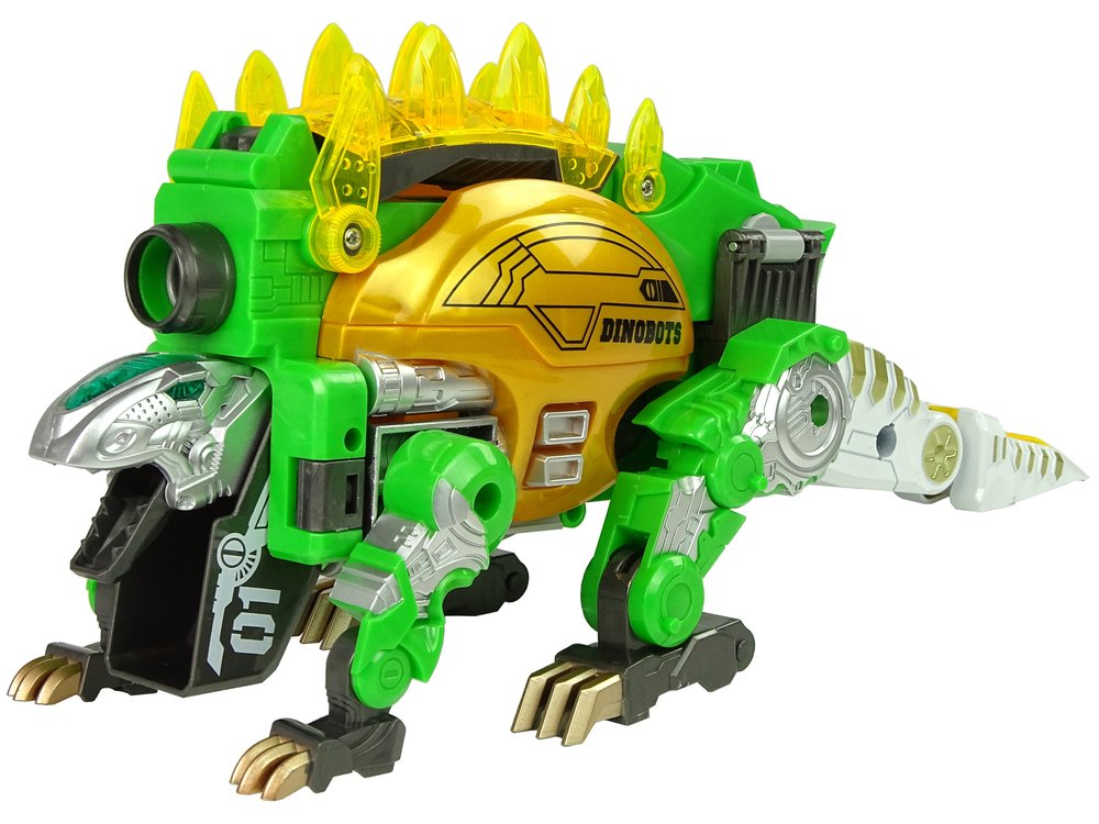 Transformeris dinozauras Dinobots 2in1 su šaudymo funkcija, žalias - 5