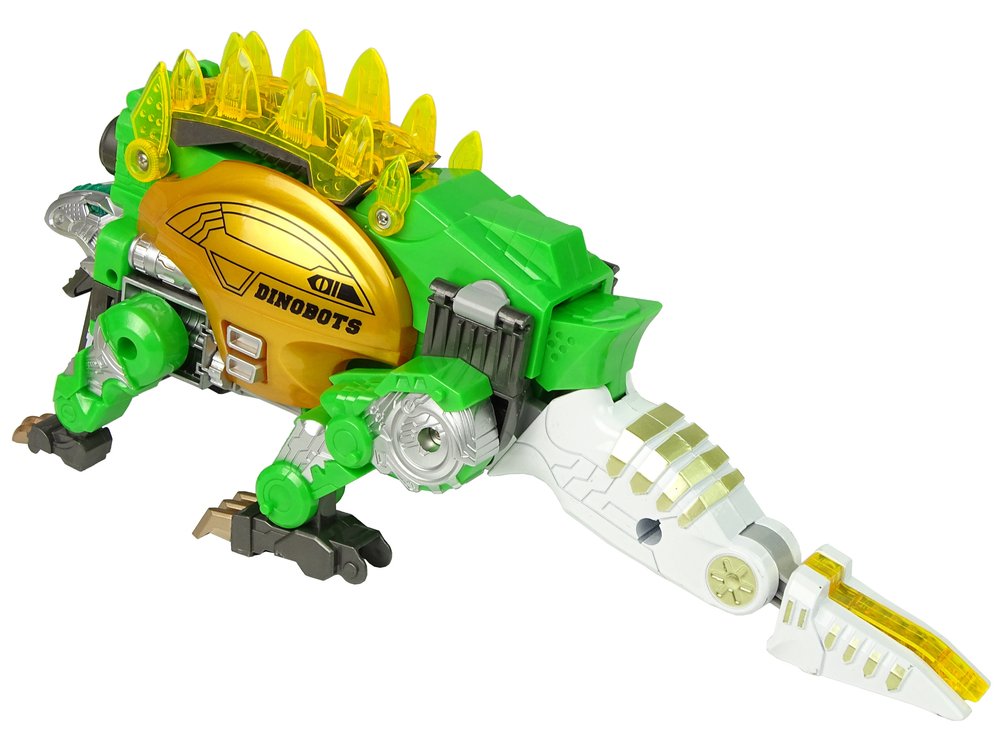 Transformeris dinozauras Dinobots 2in1 su šaudymo funkcija, žalias - 7