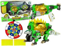 Transformeris dinozauras Dinobots 2in1 su šaudymo funkcija, žalias - 4