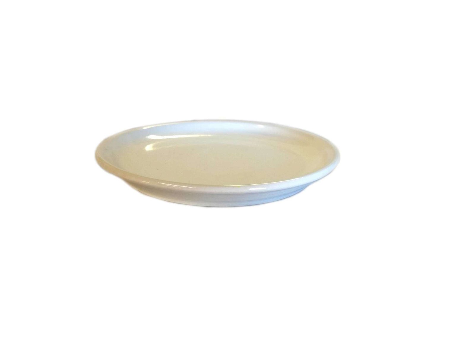 Keraminė vazono lėkštelė L-6b, baltos sp., 22 x 0,8 cm