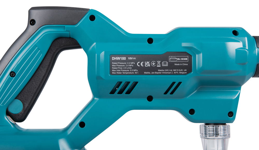 Akumuliatorinė plovykla MAKITA DHW180Z, 18 V, 24 bar, 2,5 l/min, be akumuliatoriaus - 8