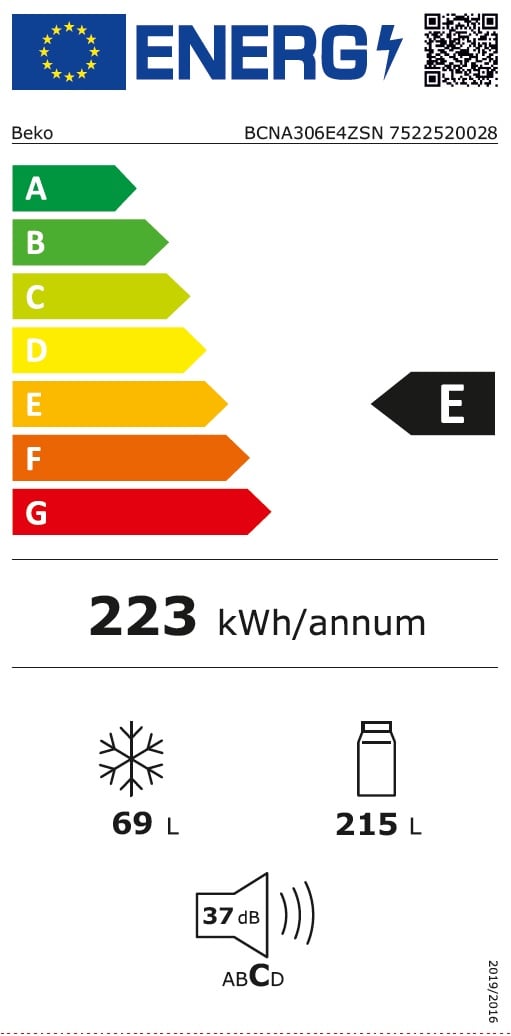 Įmontuojamas šaldytuvas su šaldikliu BEKO BCNA306E4ZSN, 194 cm - 5