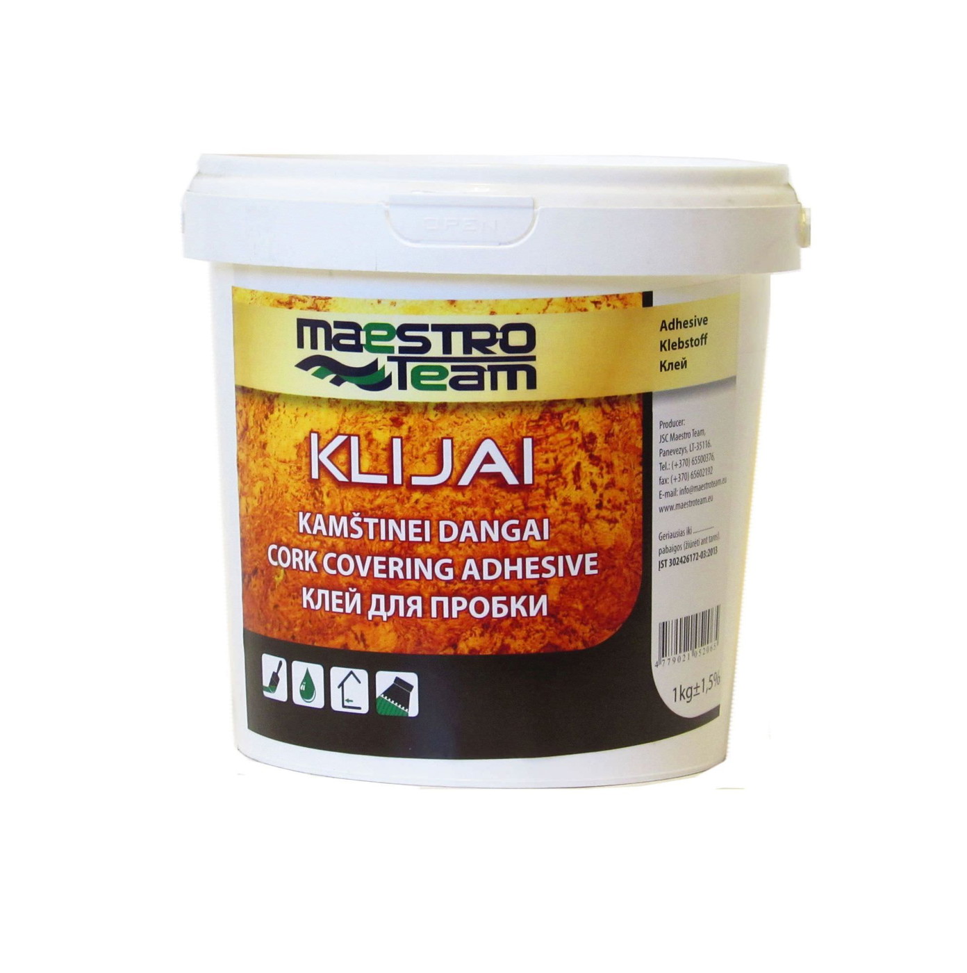 Kamštinės dangos klijai MAESTRO TEAM CORK FIX, 1 kg-0