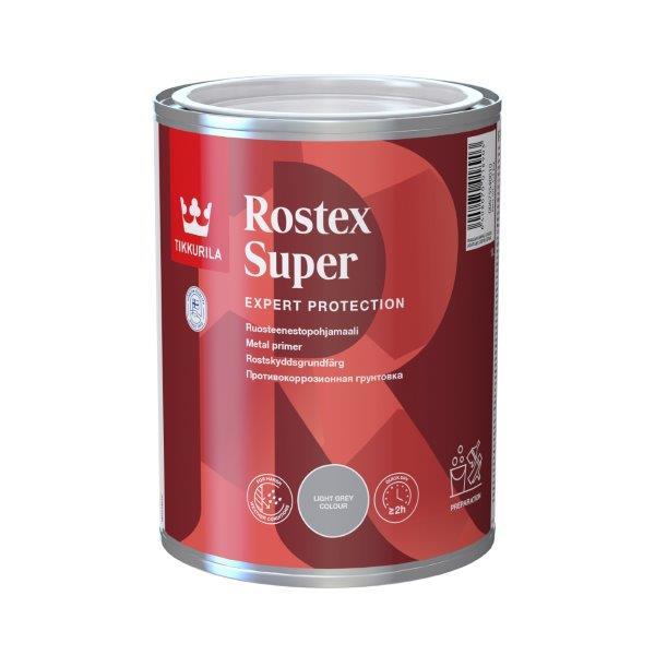 Antikorozinis metalo gruntas TIKKURILA ROSTEX SUPER, šviesiai pilkos sp., 1 l-0