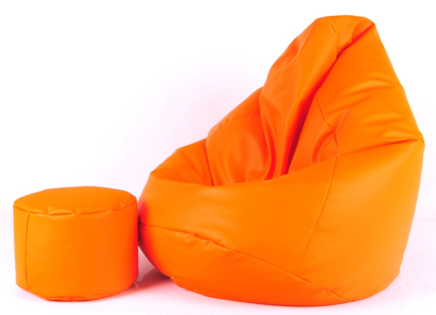 Sėdmaišis su pufu Mega Comfort, gobelenas, oranžinė