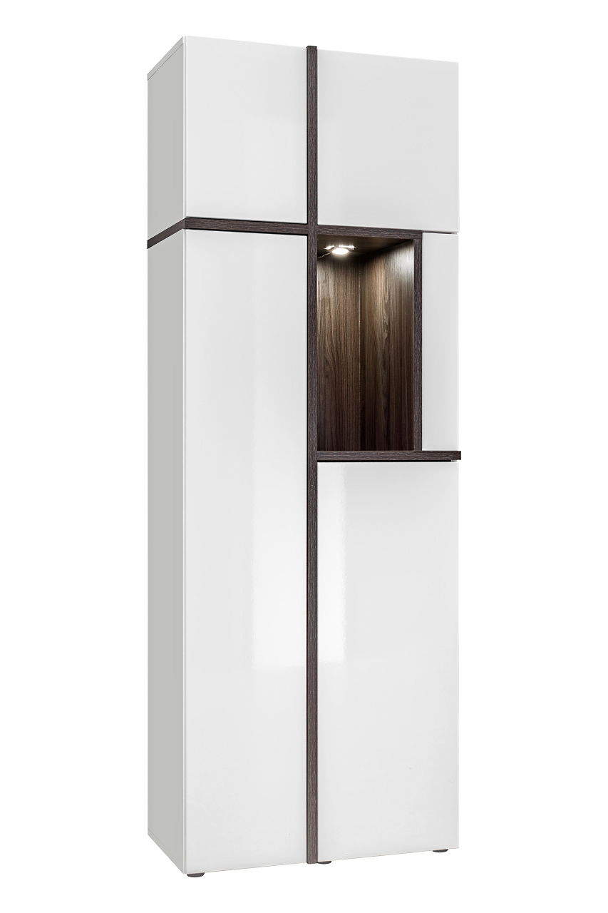 Vitrina su LED apšvietimu Cross, balta-0