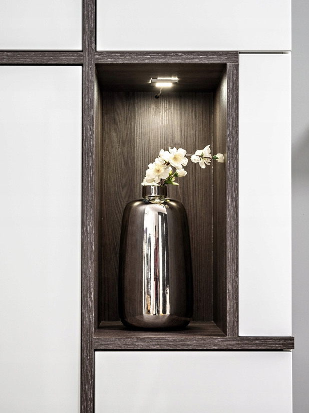 Vitrina su LED apšvietimu Cross, balta - 3