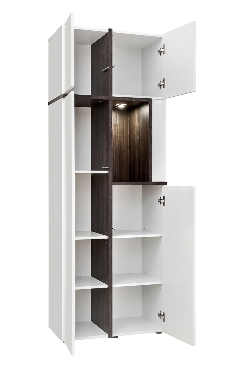 Vitrina su LED apšvietimu Cross, balta-1
