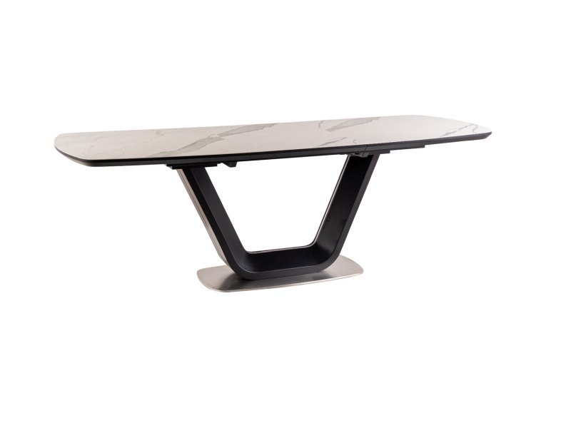Valgomojo stalas ARMANI CERAMIC, 160 x 90 cm, balta/juoda