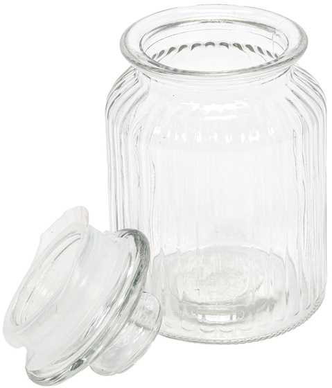Stiklinis birių produktų indas su dangteliu CURLY, 750 ml-1