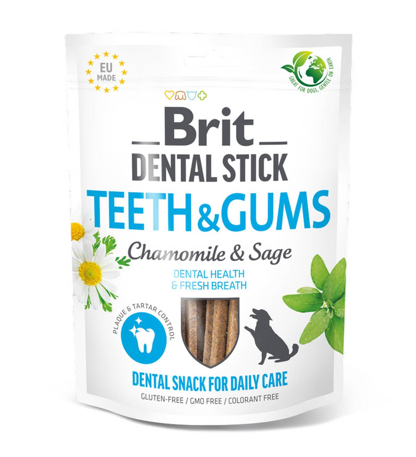 Skanėstas šunims BRIT Dental Stick, su ramunėlėmis ir šalavijais, 7 vnt-0