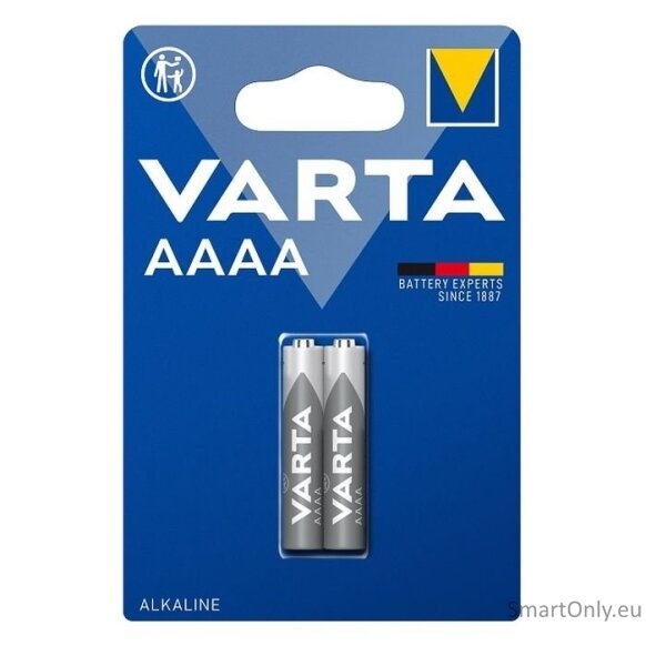 Elementai VARTA, AAAA, 1,5V, šarminiai, 2 vnt-0