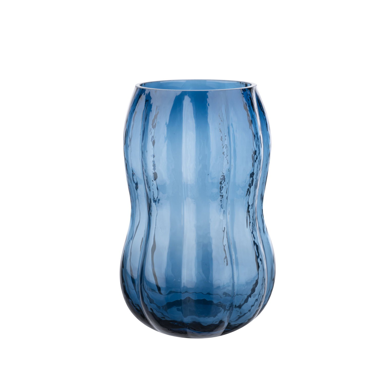 Stiklinė vaza ILAJA FAIR BLUE, ø16 x 25 cm-0