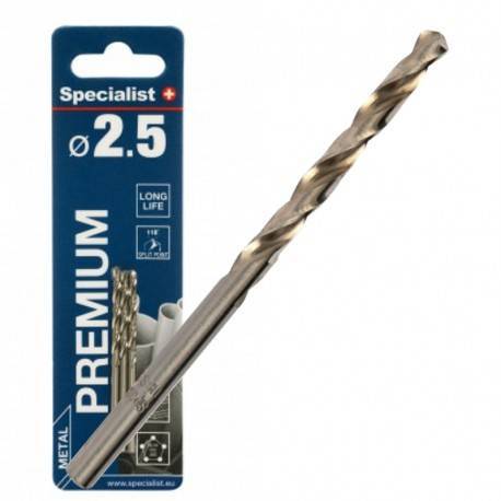 Metalo grąžtas SPECIALIST+ Premium, 2,5 mm, HSS, 3 vnt.-0