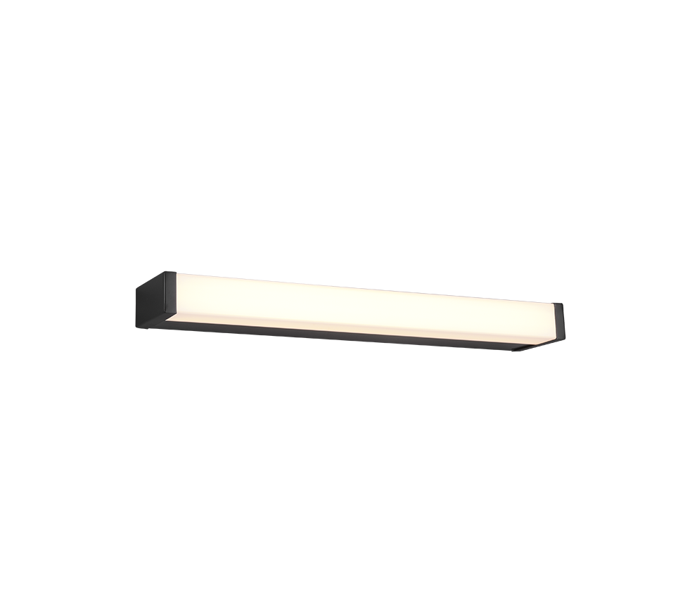 Veidrodžių LED šviestuvas TRIO Fabio, IP44, 6,5W, 3000K, 750lm, juodos sp., 42 x 3 cm