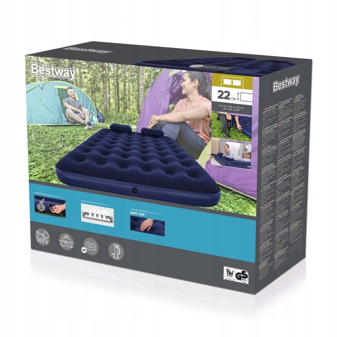 Pripučiamas čiužinys BESTWAY QEEN, 2,03 m x 1,52 m x 22 cm - 7