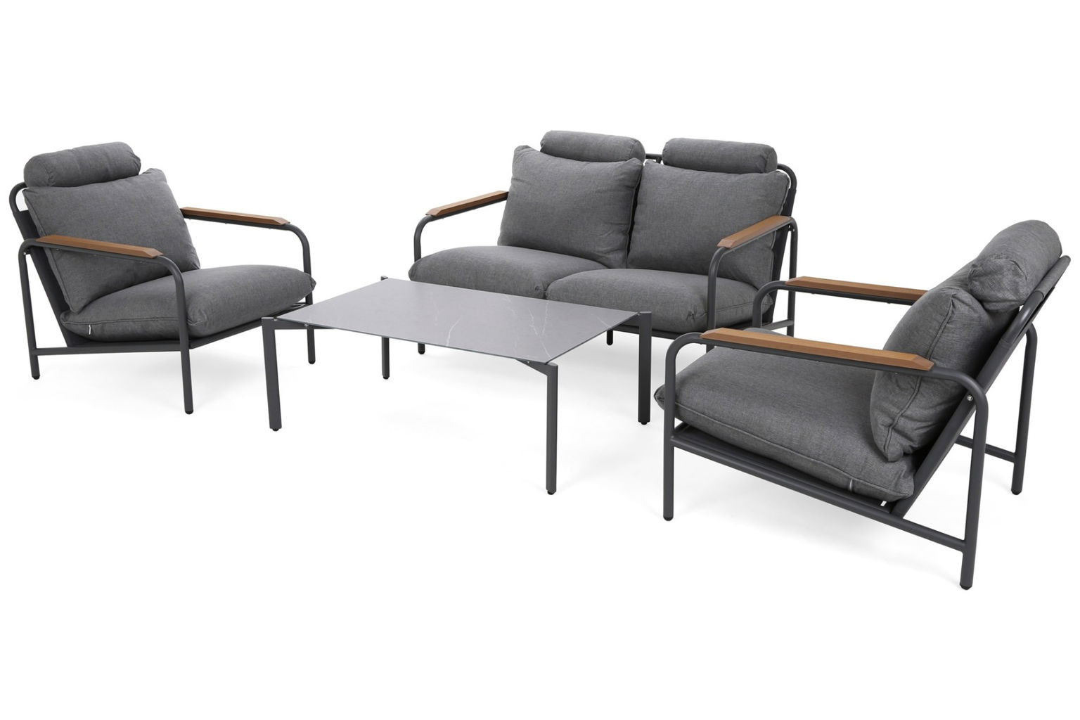 Lauko baldų komplektas Como, Grey / Grey - 2