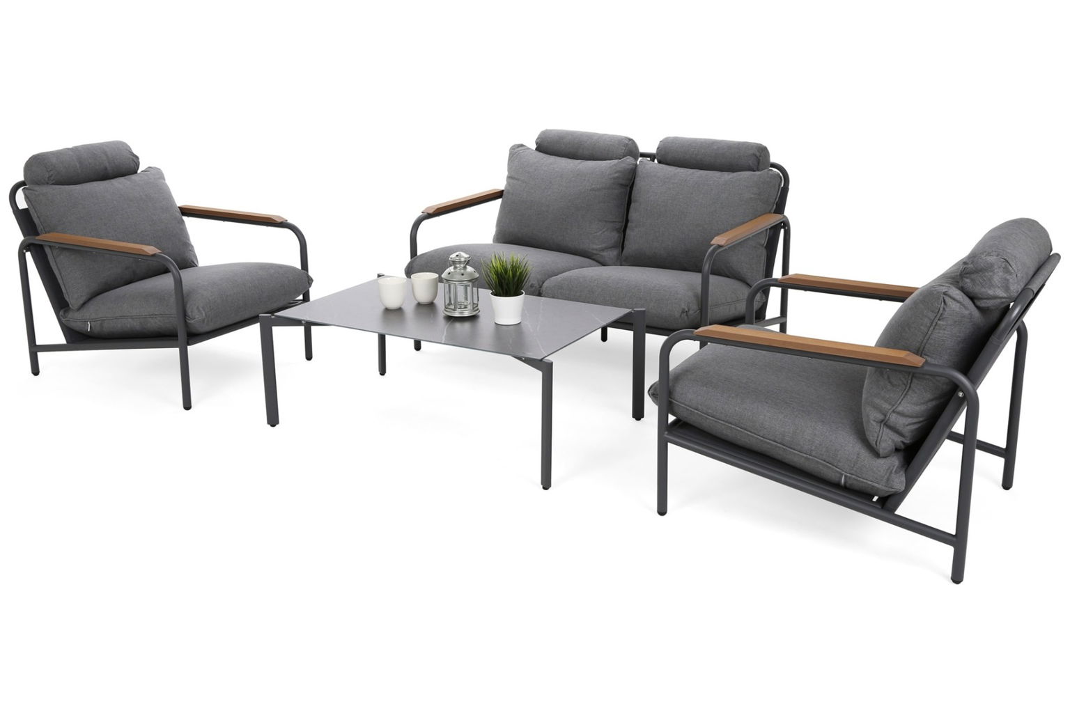 Lauko baldų komplektas Como, Grey / Grey - 1